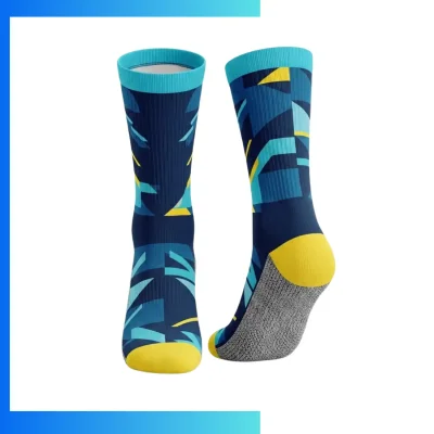 Men’s Mid Crew Sublimated Socks – Cushion Loop Sole Custom Full Color Sports Socks