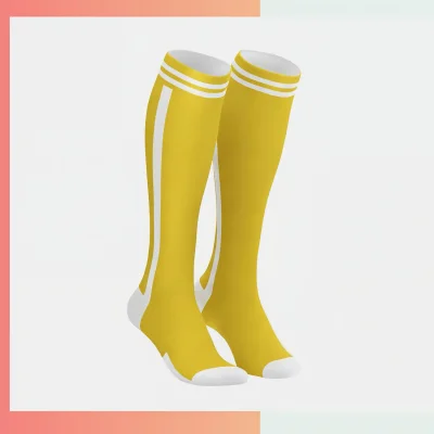 Custom crew sublimated socks with cushion loop sole, 40cm L size, full color dye sublimation, 96% polyester 4% spandex 176 needle shock absorption for athletes