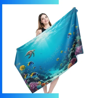 Custom Sublimated Large Beach Towels – Quick-Dry Sand-Proof Microfiber Towels