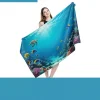 Custom extra large beach towels, quick dry sand proof microfiber towels with edge-to-edge sublimation for beach pool resort promotional gifts