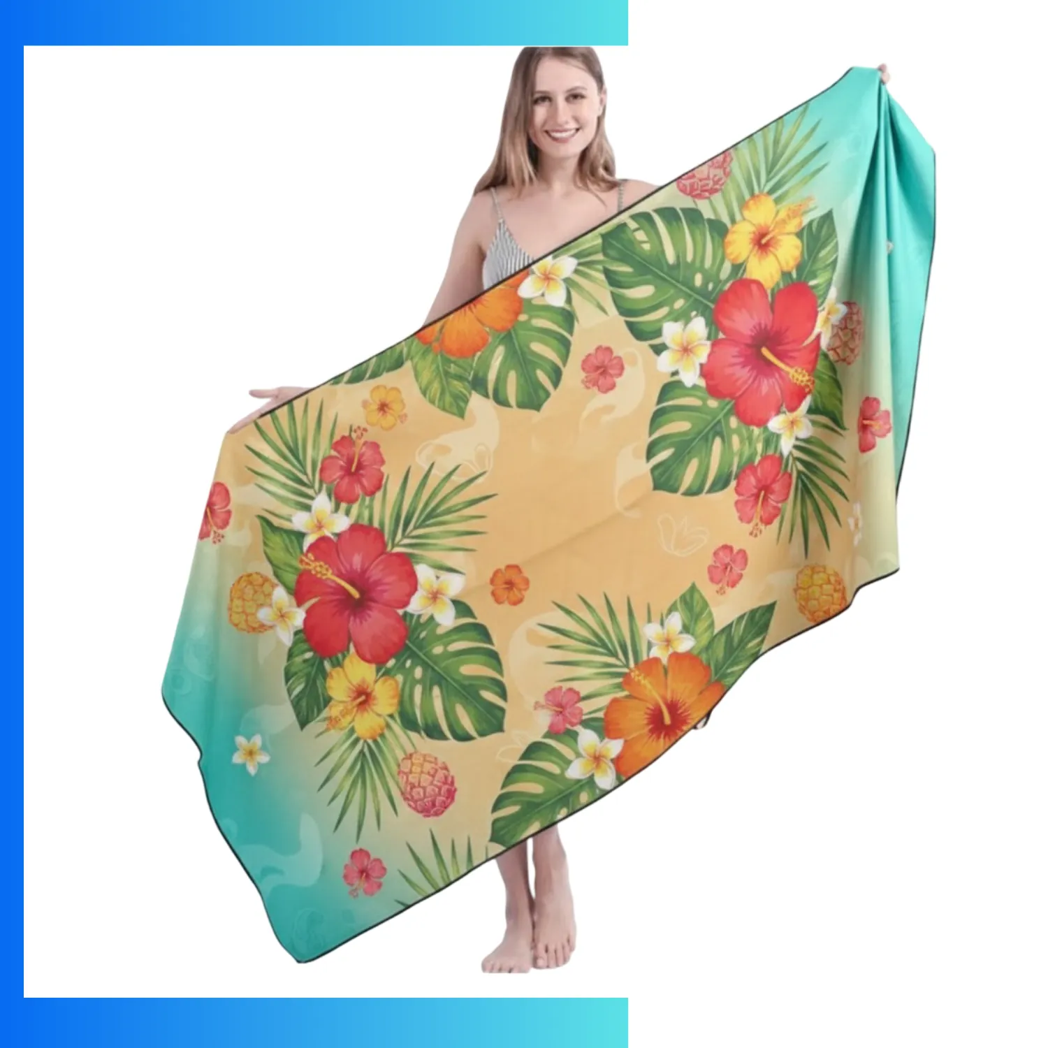 Custom Oversized Sublimated Beach Towels – 40×75” Quick-Dry Sand-Proof Microfiber Towels