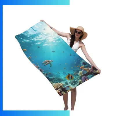 Custom Microfiber Velour Beach Towels – 30×60” Large Sublimated Spa & Resort Towels