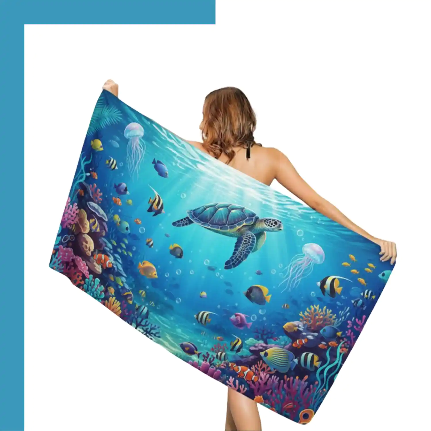 Custom 400gsm Plush Velour Beach Towel – Heavyweight Sublimation Cotton Terry Back