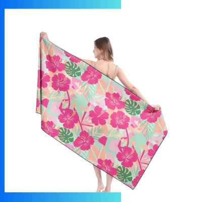 Custom Extra-Large 400gsm Plush Velour Beach Towel 30"×60" – Heavyweight Sublimation Cotton Terry Back