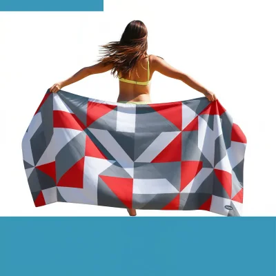 Custom oversized heavyweight Subli-Plush Velour beach towel with ultra-soft plush face front view - SKU NPS-ACC-TW-BE-135