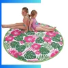 Custom Round 380gsm Velour Beach Towel 60" Diameter – Sublimation Sheared Microfiber with Cotton Terry Back