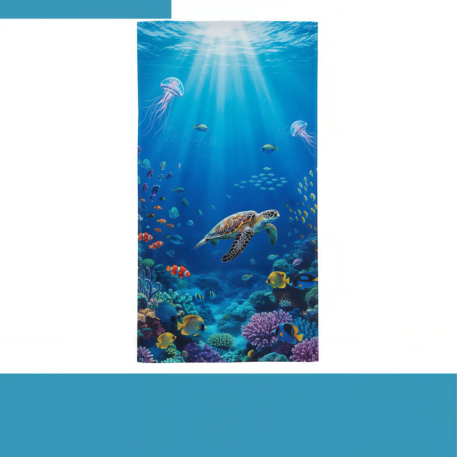 Custom sublimated microfiber towel with luxurious velour face front view - SKU NPS-ACC-TW-BE-137