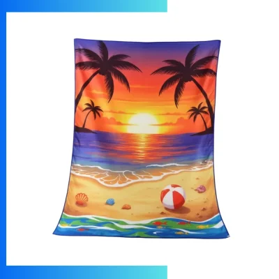 Custom 380gsm Microfiber Beach Towel 28"×58" Sublimation Velour Terry Back