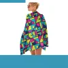 Custom oversized sublimated microfiber towel with luxurious velour face front view - SKU NPS-ACC-TW-BE-140