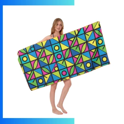 Custom Oversized Eco-Friendly rPET Beach Towel 40"×75" – Full Sublimation Recycled Microfiber Beach Blanket