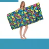 Custom oversized eco-friendly rPET beach towel with edge-to-edge sublimation front view -NPS-ACC-TW-RPET-177