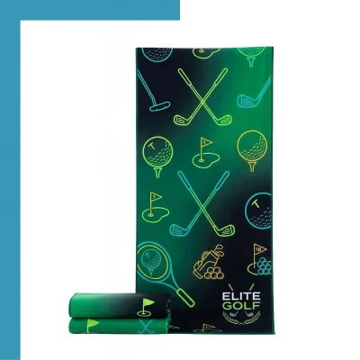 Custom eco-friendly rPET long bench towel with edge-to-edge sublimation front view -NPS-ACC-TW-RPET-179
