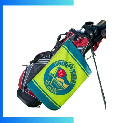 Custom 320gsm Waffle Microfiber Golf Towel with Carabiner – 12"×20" Sublimated Golf Towel
