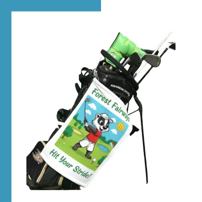 Custom 250gsm Microfiber Terry Golf Towel with Carabiner – 12"×20" Sublimated Golf Towel