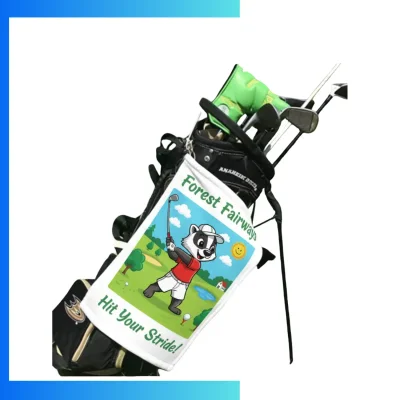 Custom 250gsm Microfiber Terry Golf Towel with Carabiner – 12"×20" Sublimated Golf Towel