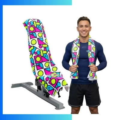 Custom Coolmax Gym Bench Towel – 12”×36” Moisture-Wicking Sublimation Fitness Towel