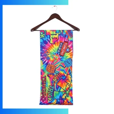Custom Yoga Mat Towel – 250gsm Microfiber Terry Sublimation Non-Slip 24”×68”