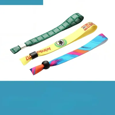 Soft fabric-like ribbon sublimation wristbands, full color fade resistant printed bands with multiple buckles for events festivals and access control