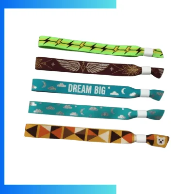 Custom Woven Polyester Wristbands – Durable Fabric Event & Festival Wristbands with Permanent Design