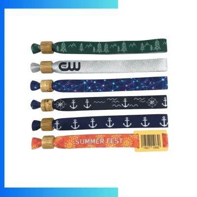 Custom Bamboo Fiber Wristbands with Two-Way Bamboo Buckle – Eco-Friendly Festival & Event Wristbands