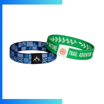 Custom Elastic Cloth Wristbands with Woven Label – Double-Sided Sublimation Event & Promotional Wristbands