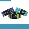 20mm wide elastic wristbands with large woven label, double sided full color sublimation bands for high visibility events promotions