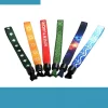 Eco friendly RPET recycled polyester wristbands, custom full color sublimation printed bands with multiple closures for sustainable events