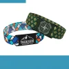 Custom elastic wristbands with IC card pocket, dual side full color sublimation bands for RFID NFC access control events hotels and gyms