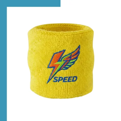 Custom embroidered solid color wristbands, soft cotton blend, stretchable sweatbands for sports and business promotion