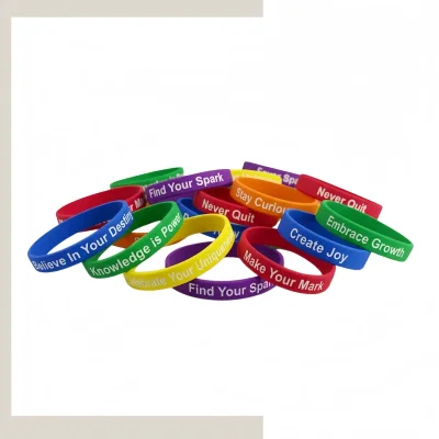 Solid color blank silicone wristbands, soft durable silicone bracelets in multiple widths for events awareness and promotional use
