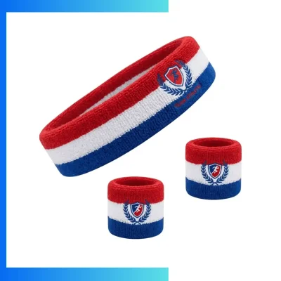 Custom Embroidered Sports Headband & Wristband Set β Cotton Blend Team Accessories