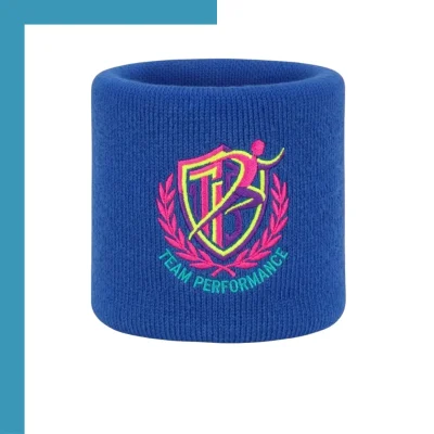 Custom solid color stretch wristbands, 80% cotton blend embroidered sports wristbands for fitness team events awareness and promotional gifts