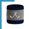 Custom two-color looped pile wristbands, 80% cotton blend embroidered textured sports wristbands for team events athletic and promotional gifts