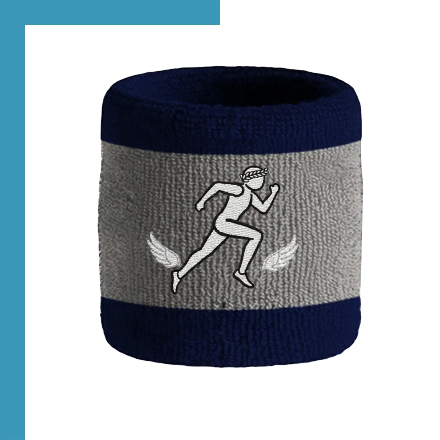 Custom two-color looped pile wristbands, 80% cotton blend embroidered textured sports wristbands for team events athletic and promotional gifts
