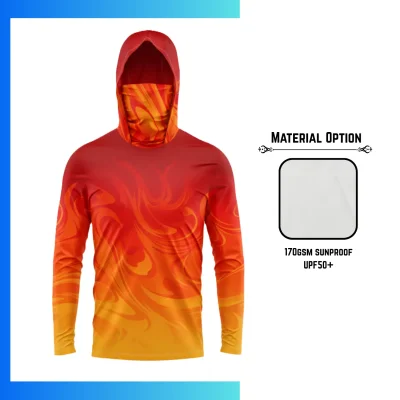 SolarProtec Full Sublimation Hooded Long Sleeve Shirt with Integrated Gaiter & Mesh Panels β UPF50+ Custom Sun Protection