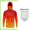 Custom full sublimation printed solarprotec UPF50+ long sleeve hooded t-shirt with integrated gaiter and mesh side panels for unisex and kids laid flat, showcasing vibrant design on complete sun protection system