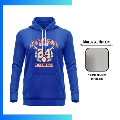 Custom Full Sublimation 280GSM Heavyweight Long Sleeve Hoodie with Kangaroo Pocket – Unisex & Kids Performance Sweatshirt