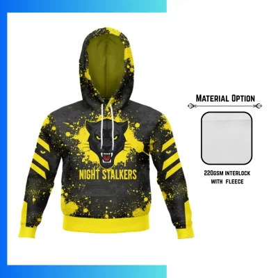 Custom Full Sublimation 220G Lightweight Hoodie with Kangaroo Pocket – Fleece-Lined Performance Pullover with Drawcord