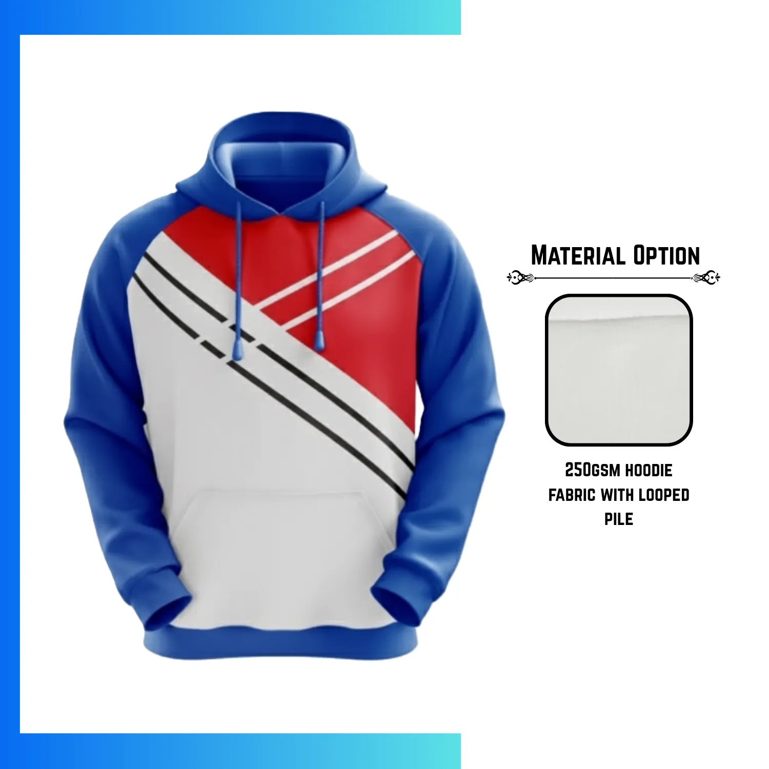 Custom Full Sublimation 250G Lightweight Hoodie with Kangaroo Pocket – Men’s, Women’s & Kids Sportswear