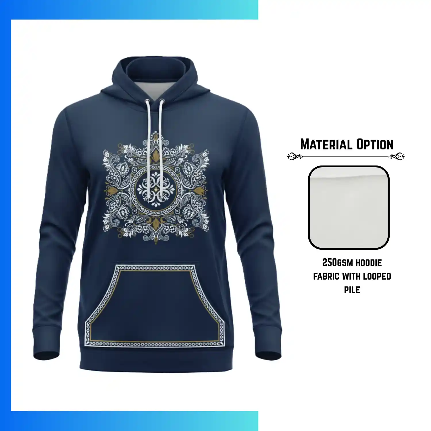 Custom Full Sublimation 250G Lightweight Hoodie with Integrated Gaiter & Kangaroo Pocket – Unisex & Kids