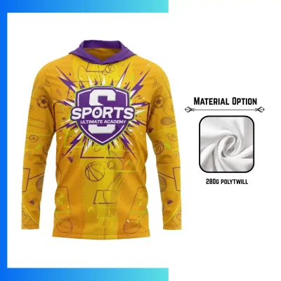 Economy Series 280G Polyester Twill Full Sublimation Hoodie with Kangaroo Pocket – Unisex & Kids Custom Pullover Hoodie