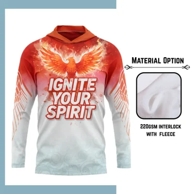 Custom full sublimation printed 220gsm ultra light cropped hoodie for unisex, and kids laid flat, showcasing vibrant design on trendy boxy fit garment with attached hood