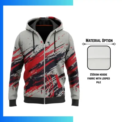 Custom 250G Lightweight Full Sublimation Full-Zip Hoodie with Kangaroo Pocket – Unisex & Kids