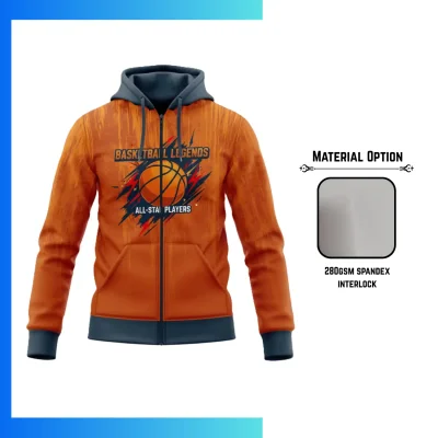 Custom 280G Heavyweight Full Sublimation Full-Zip Hoodie with Kangaroo Pocket – Unisex & Kids