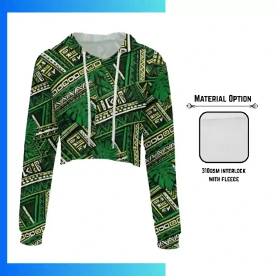 Custom Full Sublimation 310G Fleece-Lined Cropped Hoodie β Heavyweight Streetwear Hoodie