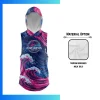 Custom Full Sublimation Sleeveless Hooded T-Shirt with 160GSM Brushed Milk Silk