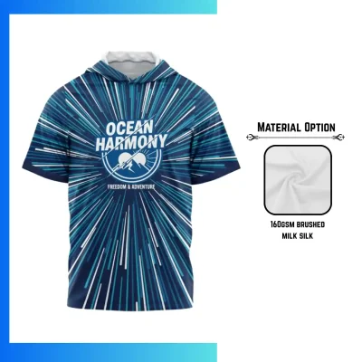 Custom Full Sublimation 160G Brushed Milk Silk Short Sleeve Hooded T-Shirt β Unisex & Kids Hoodie Tee