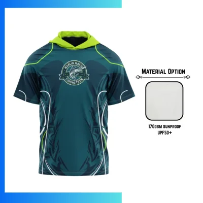 Custom Full Sublimation SolarProtec UPF50+ Short Sleeve Hooded T-Shirt β Sunproof Performance Hoodie Tee