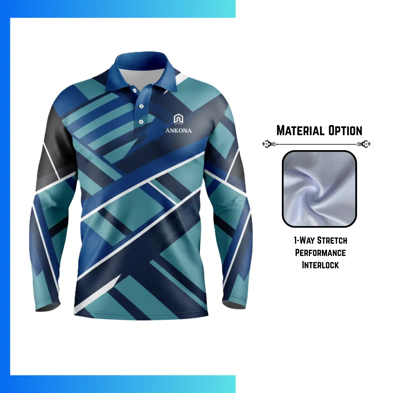 Custom Full Sublimation Long Sleeve Sports Polo Shirt – 150gsm Performance Polyester Teamwear XS–4XL