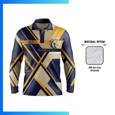 Custom Sublimation Long Sleeve Sport Polo – 180GSM Milk Silk Performance Unisex Team Jersey